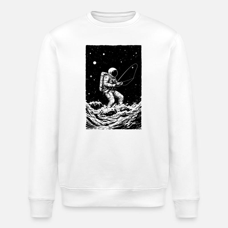La pêche des astronautes dans l’espace - Sweat bio ROLLER Stanley/Stella Unisexe - blanc