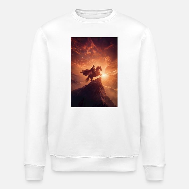 Dawn Rider auf dem Grat - Stanley/Stella Unisex Bio-Sweatshirt ROLLER - Weiß