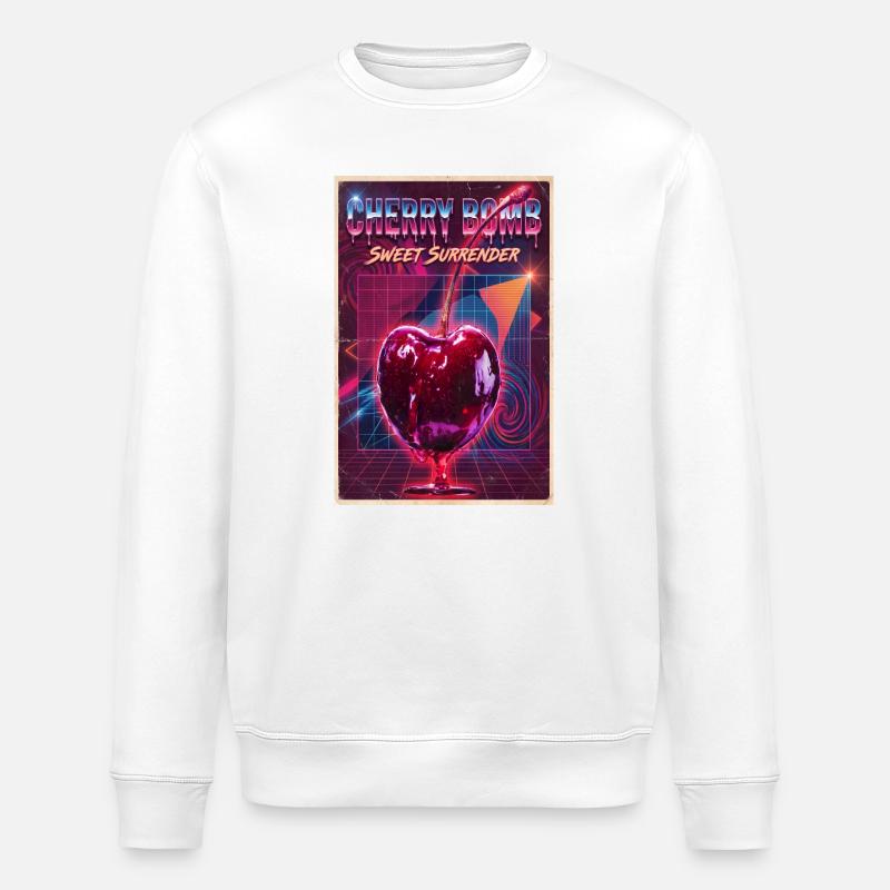 Cherry Bomb Neon Rétro Surrender - Sweat bio ROLLER Stanley/Stella Unisexe - blanc