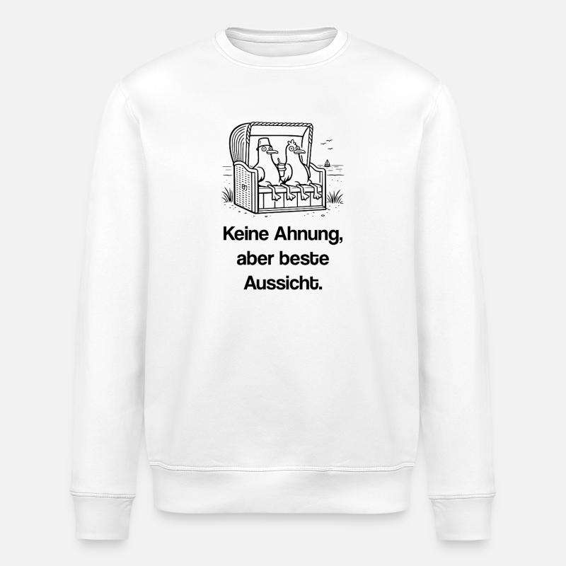 Lustige Möwen im Strandkorb - Stanley/Stella Unisex Bio-Sweatshirt ROLLER - Weiß
