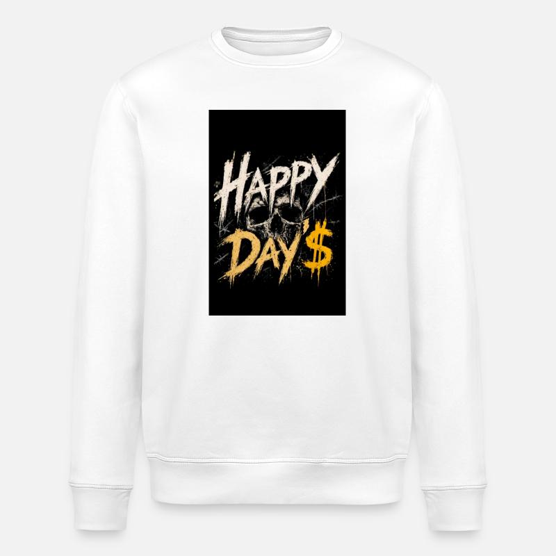 Design Grunge Skull Happy Day$ - Sweat bio ROLLER Stanley/Stella Unisexe - blanc