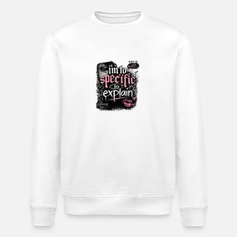 Trop précis pour expliquer – Gothic Pink - Sweat bio ROLLER Stanley/Stella Unisexe - blanc