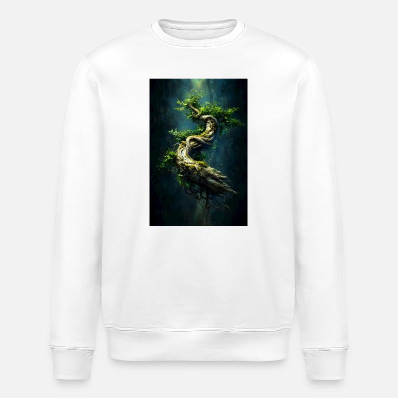 Arbre Spiral Verdant dans l’Abîme Sombre - Sweat bio ROLLER Stanley/Stella Unisexe - blanc