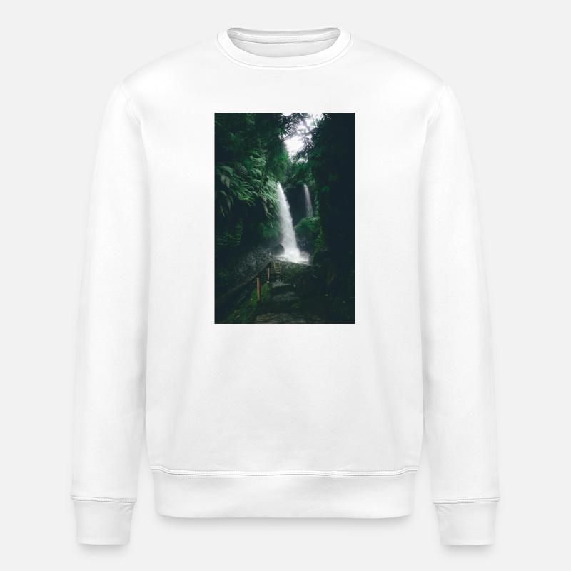 Cascade dans la Jungle Verte - Sweat bio ROLLER Stanley/Stella Unisexe - blanc