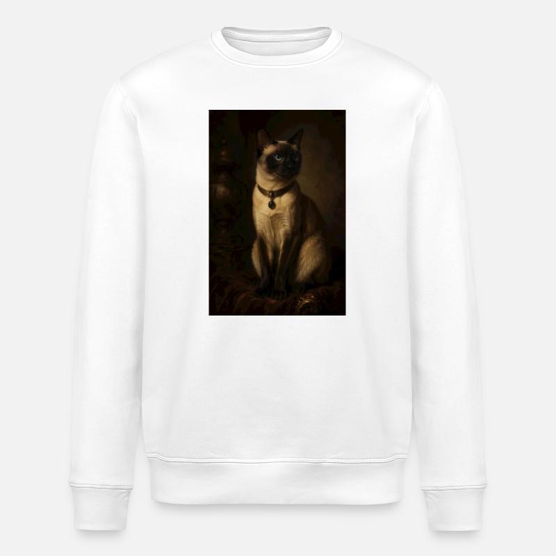 Nocturne Siamese Portrait - Stanley/Stella ROLLER Unisex Organic Sweatshirt - white