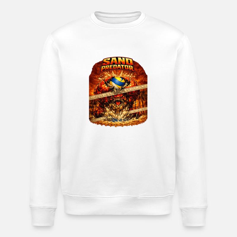 Sand Predator block - Stanley/Stella ROLLER Unisex Organic Sweatshirt - white