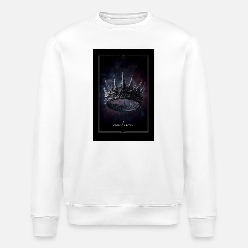 Cosmic Crown: Spiked Nebula - Stanley/Stella ROLLER Unisex Organic Sweatshirt - white