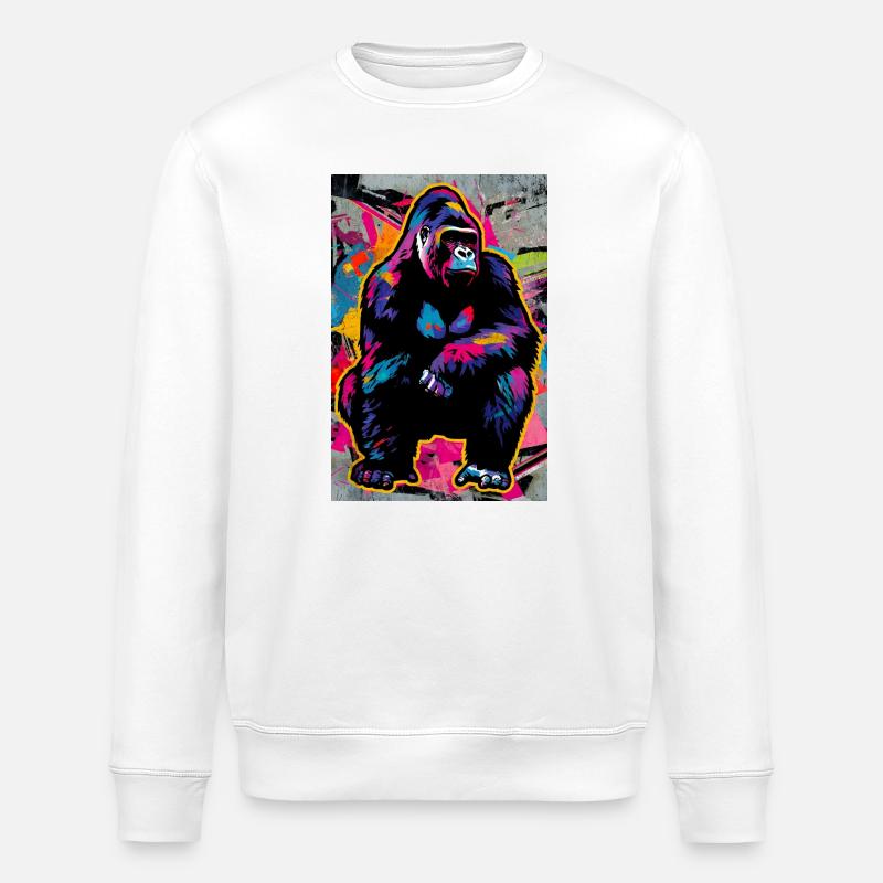 gorilla - Stanley/Stella ROLLER Unisex Organic Sweatshirt - white