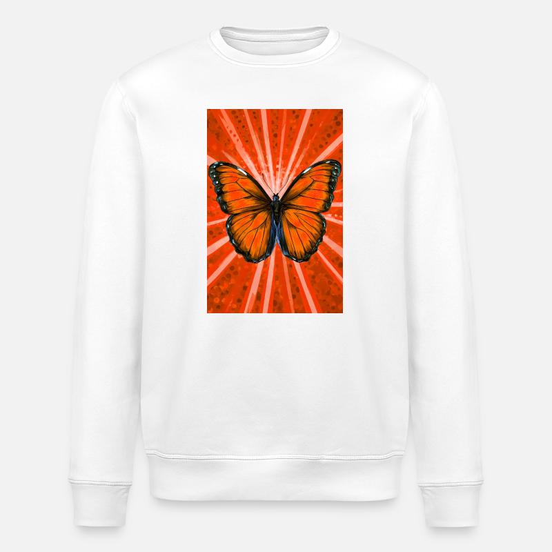 butterfly - Stanley/Stella ROLLER Unisex Organic Sweatshirt - white