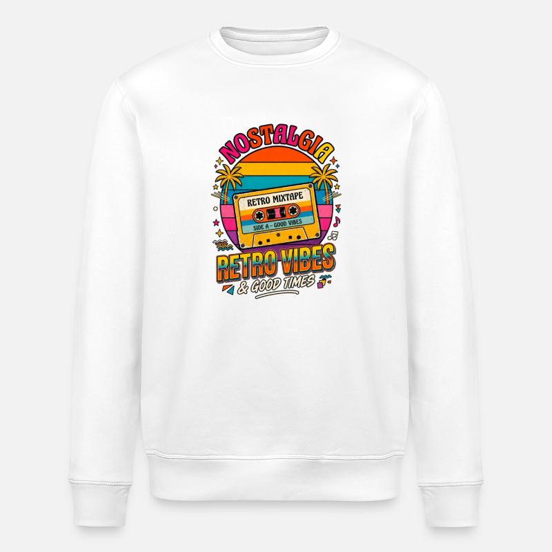 Retro-Mixtape-Nostalgie-Vibes - Stanley/Stella Unisex Bio-Sweatshirt ROLLER - Weiß