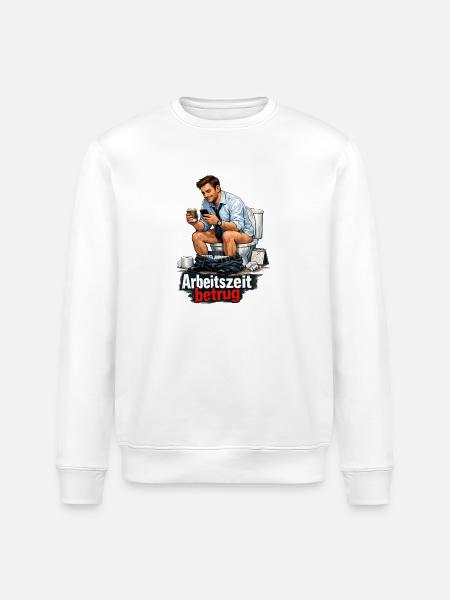 Arbeitszeit Betrug Satire - Stanley/Stella Unisex Bio-Sweatshirt ROLLER - Weiß