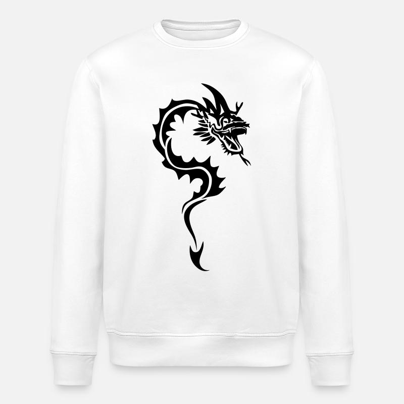 tatouage1 Tribal Drachen - Stanley/Stella Unisex Bio-Sweatshirt ROLLER - Weiß