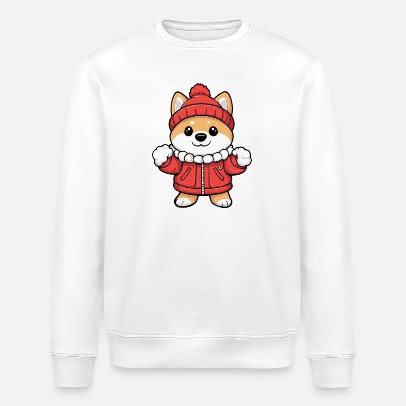 Dessin animé de chien Samoyède - Sweat bio ROLLER Stanley/Stella Unisexe - blanc