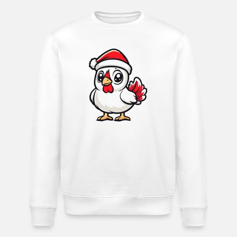 Hahn Weihnachten - Stanley/Stella Unisex Bio-Sweatshirt ROLLER - Weiß
