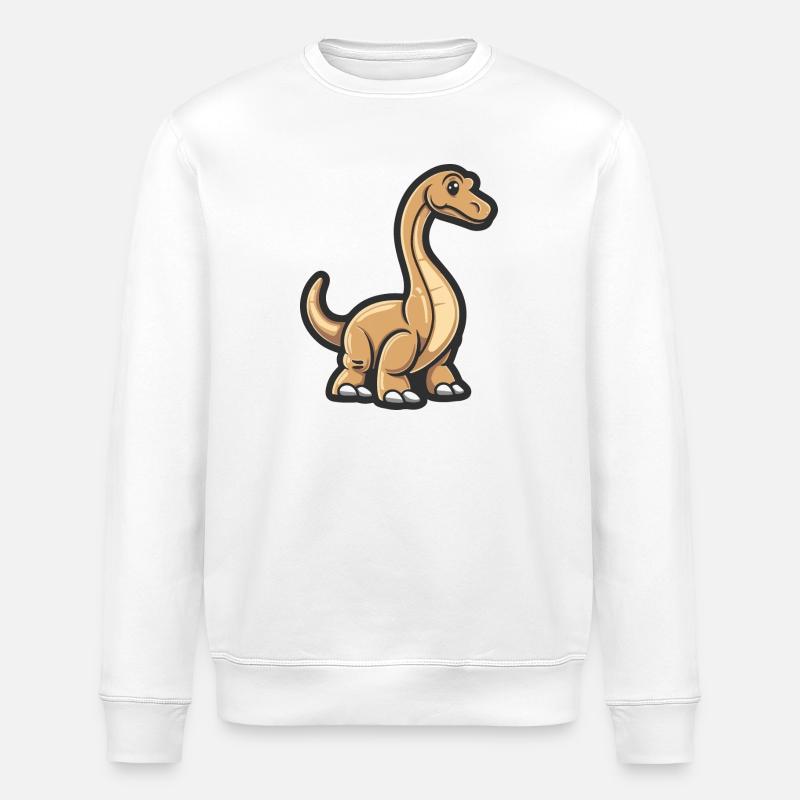 Dinosaur brontosaurus comic - Stanley/Stella ROLLER Unisex Organic Sweatshirt - white