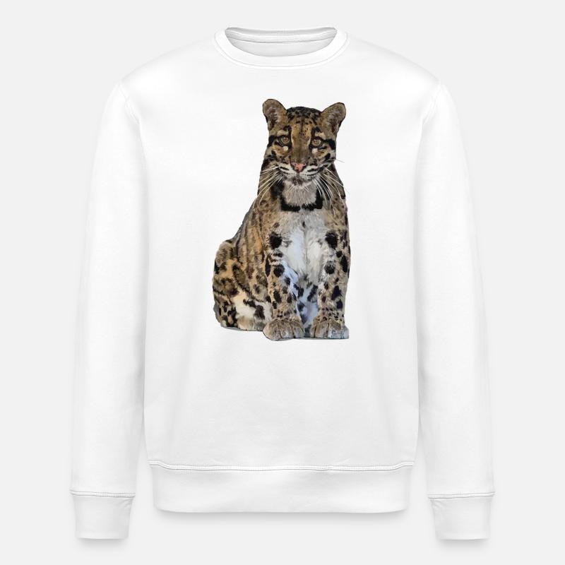 Clouded leopard - Stanley/Stella ROLLER Unisex Organic Sweatshirt - white
