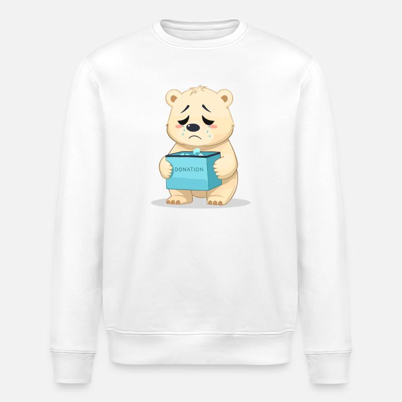 Eisbären Retten - Stanley/Stella Unisex Bio-Sweatshirt ROLLER - Weiß