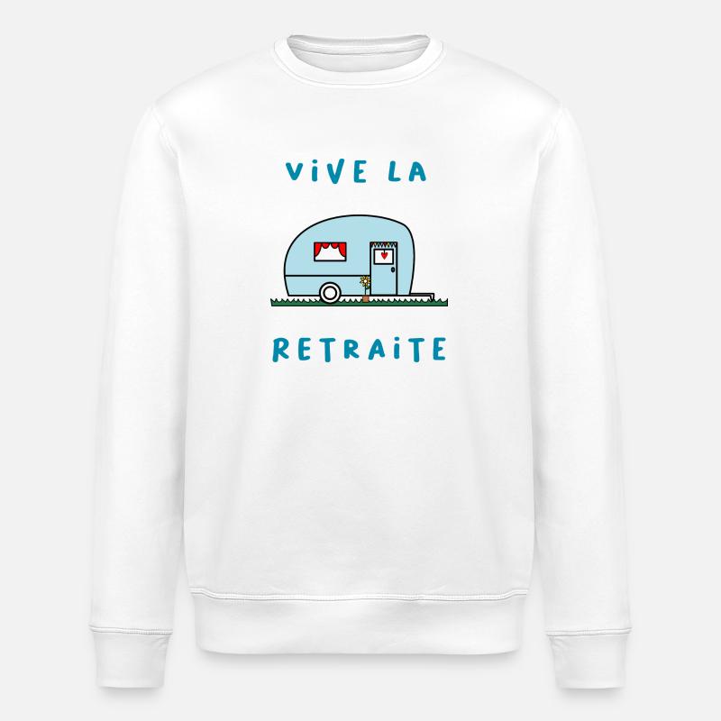 RETRAITE. BONNE RETRAITE. JOYEUSE RETRAITE - Sweat bio ROLLER Stanley/Stella Unisexe - blanc