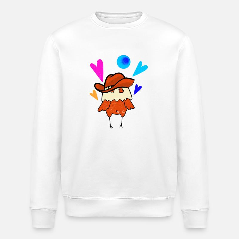 Hähnchen Cowboy - Stanley/Stella Unisex Bio-Sweatshirt ROLLER - Weiß