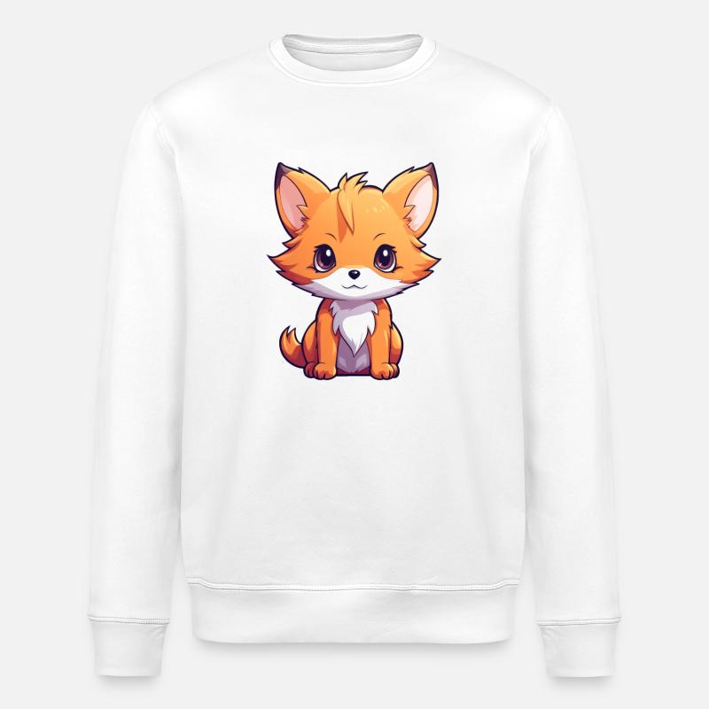 Fox Anime - Stanley/Stella ROLLER Unisex Organic Sweatshirt - white