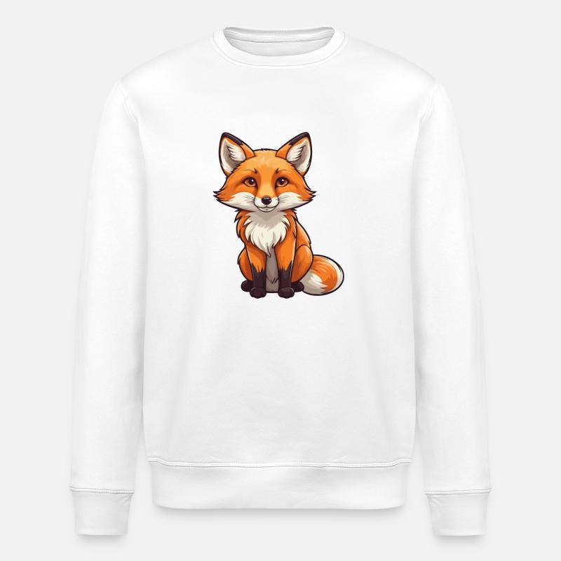 Fox Illustration - Stanley/Stella ROLLER Unisex Organic Sweatshirt - white
