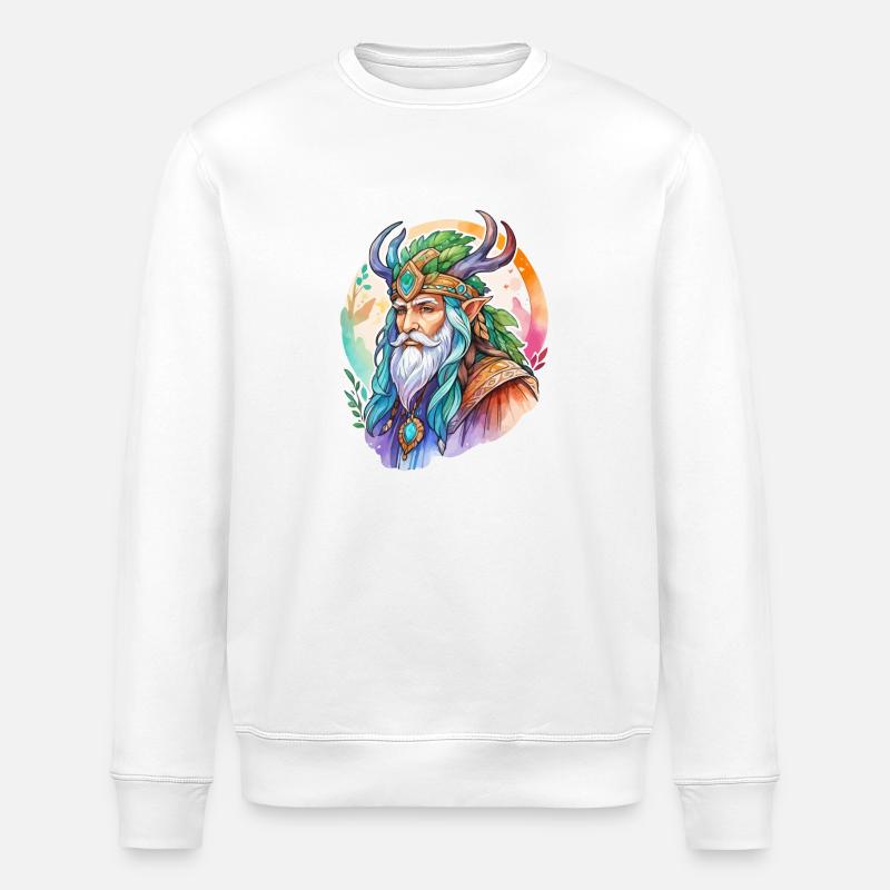 Aquarelles de druide - Sweat bio ROLLER Stanley/Stella Unisexe - blanc