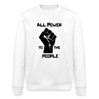 All Power to the People - Stanley/Stella Unisex Bio-Sweatshirt ROLLER - Weiß - Vorne - Nik (191cm)