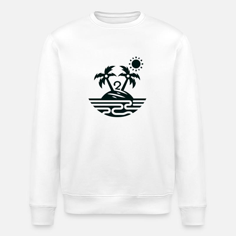 Insel mit 2 Palmen - Stanley/Stella Unisex Bio-Sweatshirt ROLLER - Weiß