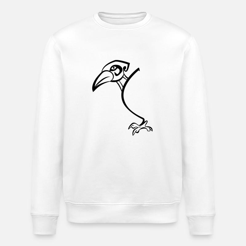 raven half - Stanley/Stella ROLLER Unisex Organic Sweatshirt - white