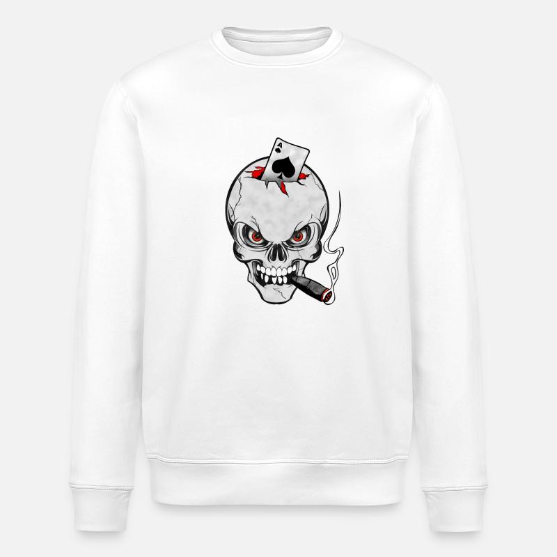 skull poker - Stanley/Stella Unisex Bio-Sweatshirt ROLLER - Weiß