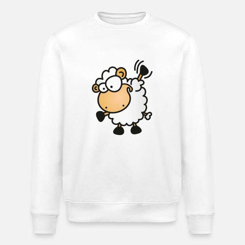 Schaf am winken - Stanley/Stella Unisex Bio-Sweatshirt ROLLER - Weiß