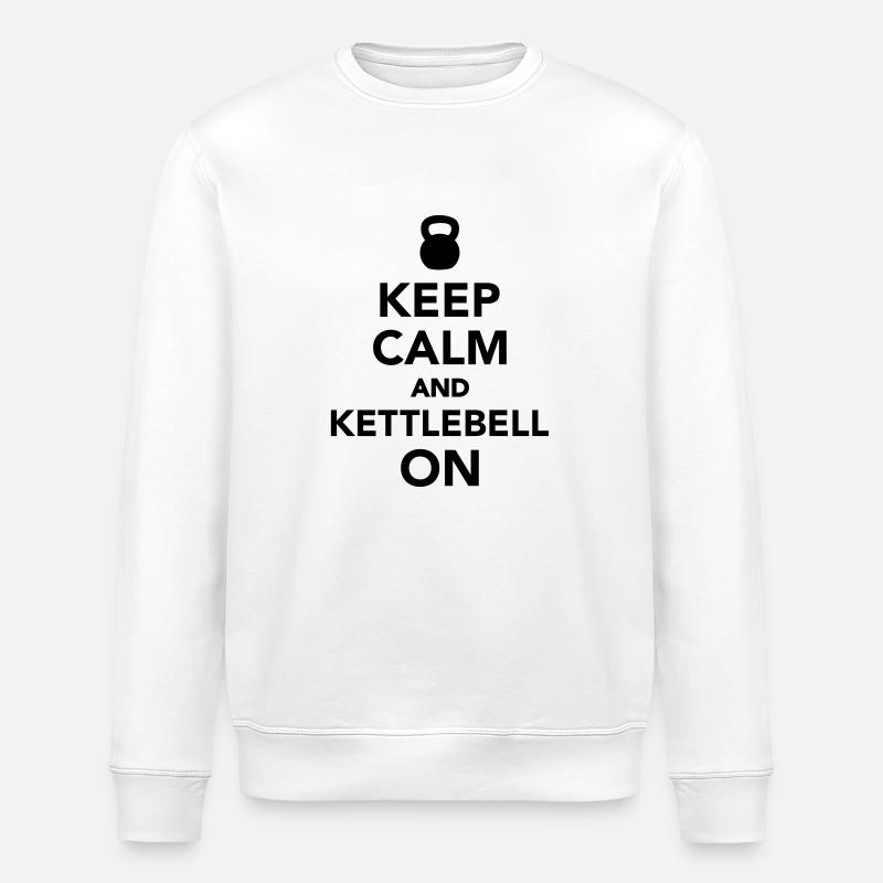 Keep calm and Kettlebell on - Stanley/Stella ROLLER Unisex Organic Sweatshirt - white