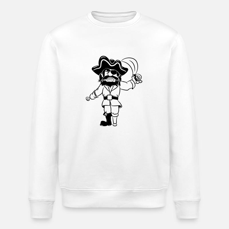 Pirat holzbein dreispitz degen - Stanley/Stella Unisex Bio-Sweatshirt ROLLER - Weiß