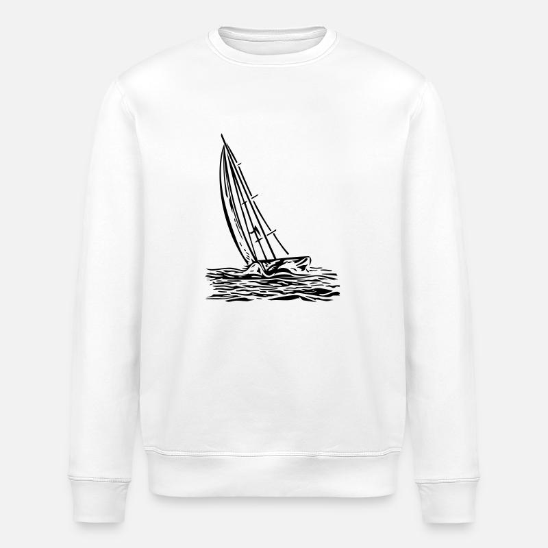 Sailboat on the wind - Stanley/Stella ROLLER Unisex Organic Sweatshirt - white