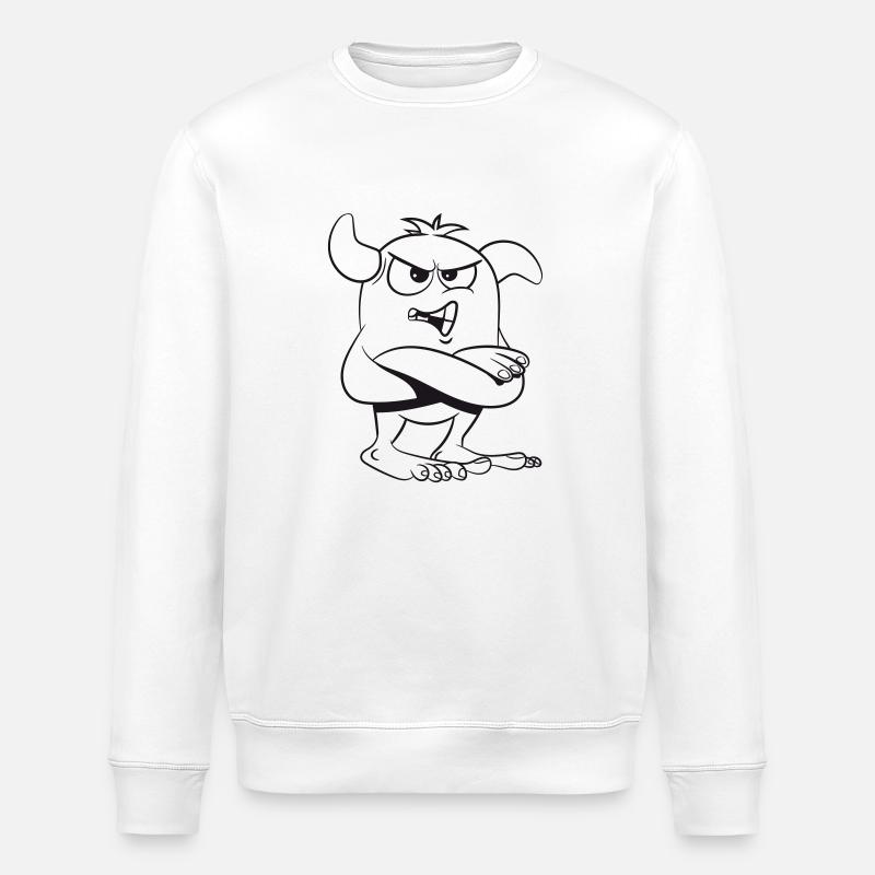 Monstres de mauvaise humeur - Sweat bio ROLLER Stanley/Stella Unisexe - blanc