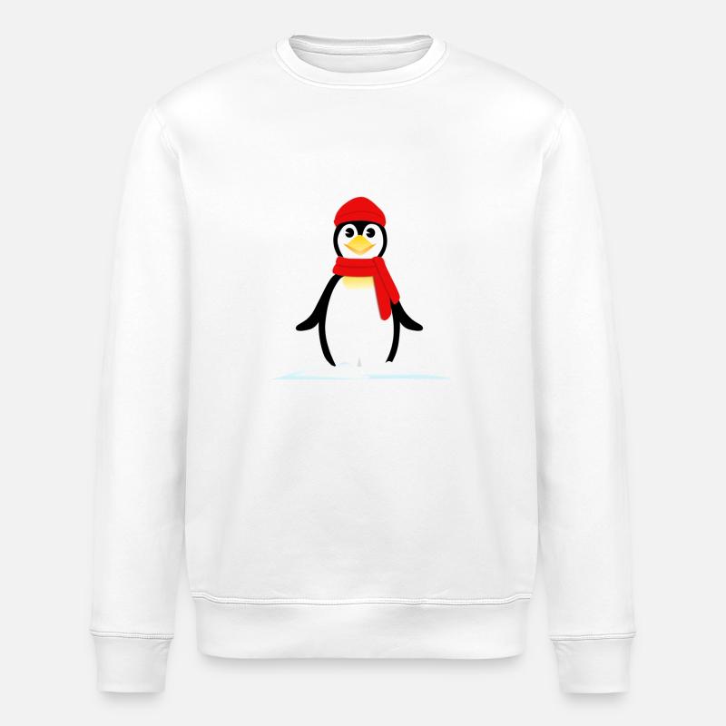 Pinguin Schnee Sterne - Stanley/Stella Unisex Bio-Sweatshirt ROLLER - Weiß