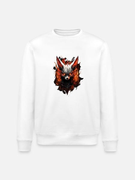 Volpe Demone Fennec Demon Fox - Stanley/Stella ROLLER Unisex Organic Sweatshirt - white