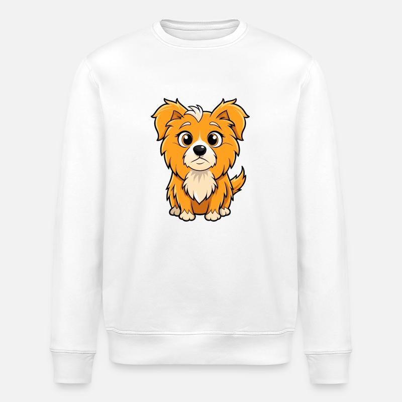 Neugieriger tibetischer Spaniel-Hund Kunstdruck - Stanley/Stella Unisex Bio-Sweatshirt ROLLER - Weiß