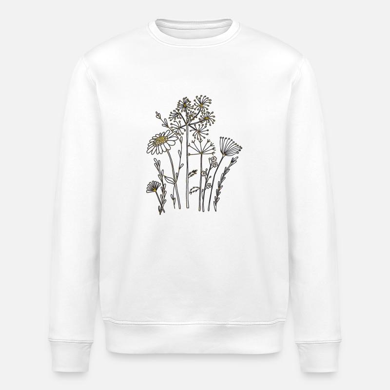 Fleurs séchées Orange - Sweat bio ROLLER Stanley/Stella Unisexe - blanc