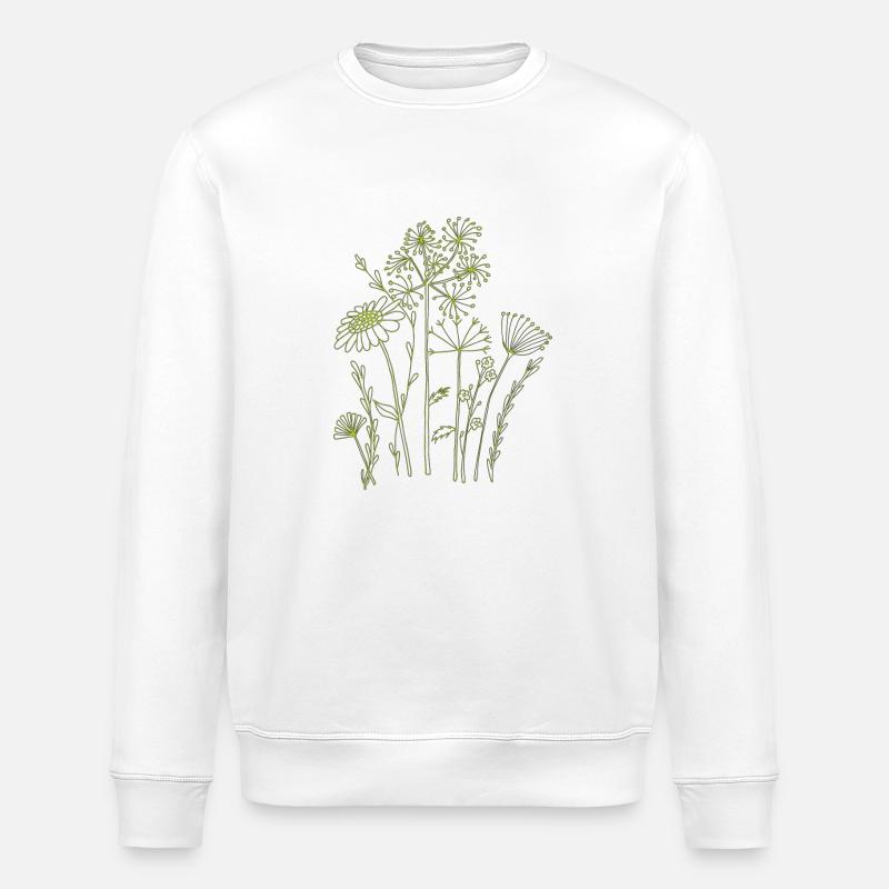 Style de fleurs séchées - Sweat bio ROLLER Stanley/Stella Unisexe - blanc