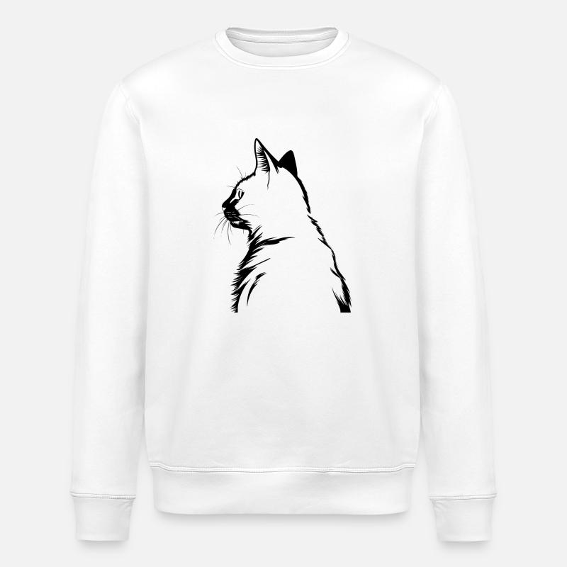 Chat, Motif De Chat - Sweat bio ROLLER Stanley/Stella Unisexe - blanc