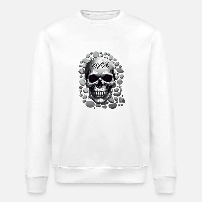 Musique rock design crâne - Sweat bio ROLLER Stanley/Stella Unisexe - blanc