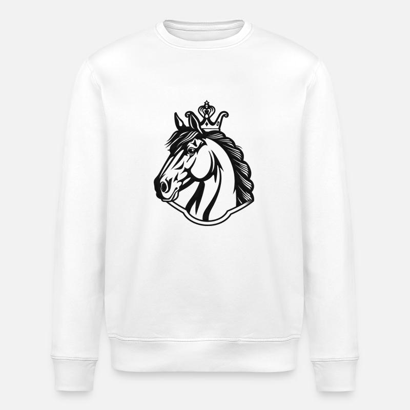 Majestic Shadow Stallion - Stanley/Stella ROLLER Unisex Organic Sweatshirt - white