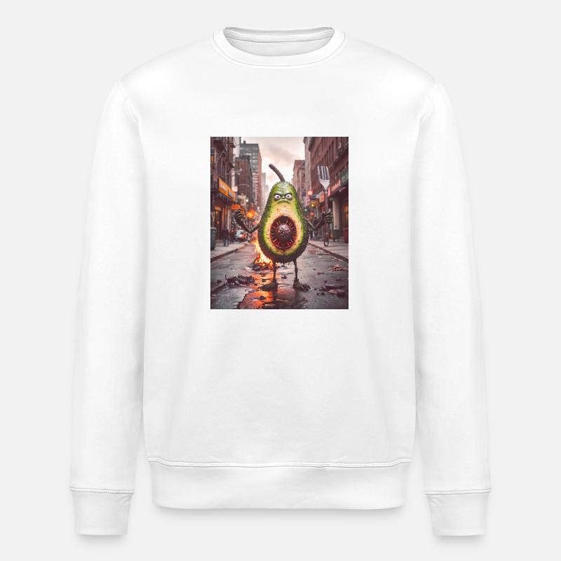 vegetables downfall Apocalypse Monster avocado - Stanley/Stella ROLLER Unisex Organic Sweatshirt - white