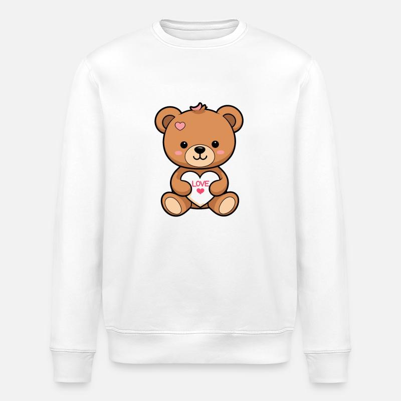 Teddybär - Stanley/Stella Unisex Bio-Sweatshirt ROLLER - Weiß