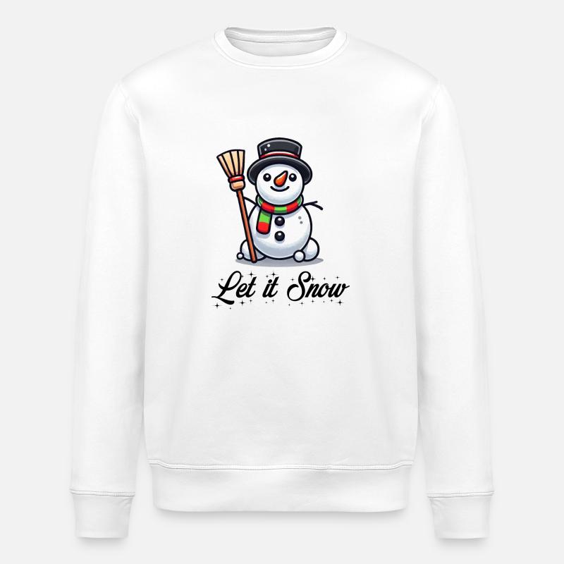 Snowman Comic - Stanley/Stella ROLLER Unisex Organic Sweatshirt - white