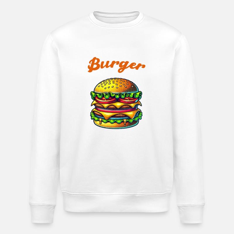 Burger Cheeseburger - Stanley/Stella Unisex Bio-Sweatshirt ROLLER - Weiß