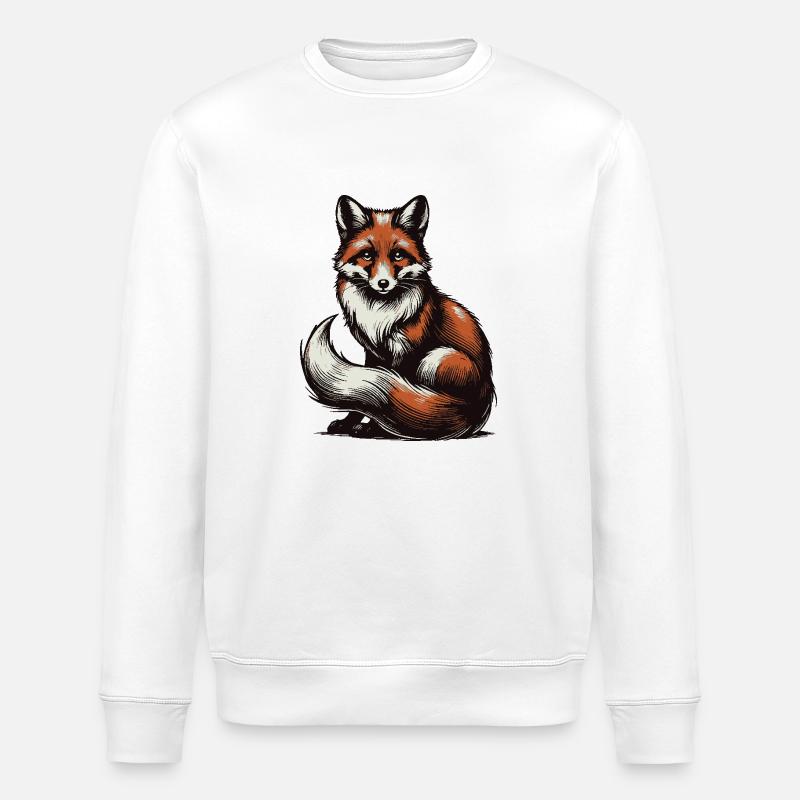 Fox - Stanley/Stella ROLLER Unisex Organic Sweatshirt - white
