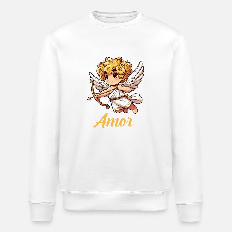 Ange Bande Dessinée Cupidon - Sweat bio ROLLER Stanley/Stella Unisexe - blanc