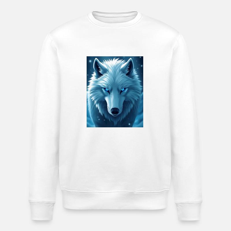 Anime Snow Wolf - Stanley/Stella Unisex Bio-Sweatshirt ROLLER - Weiß